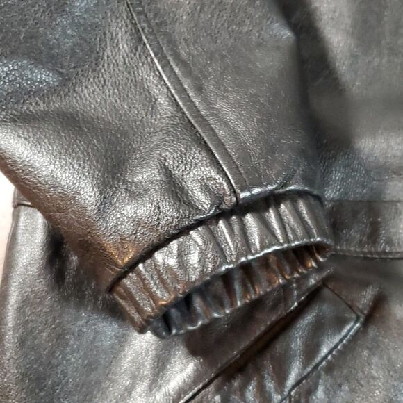 WILSON’S LEATHER Buttery Soft Leather Thinsulate Car‎ Coat Jacket Black Medium - Picture 4 of 15